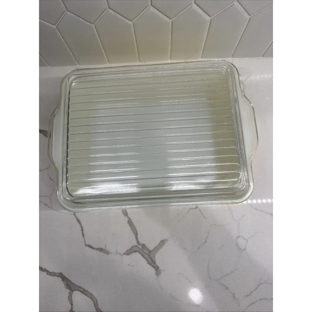 Vintage Pyrex 503 B Yellow Refrigerator Dish w/ Ribbed Lid 503 C Casserole Dish